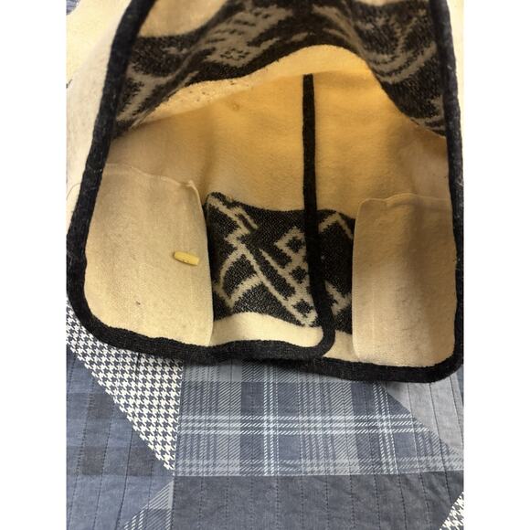 Vintage 90s Alafoss Icelandic Sweater Ivory‎ Charcoal Gray Hooded Wool Mens Sz M - Picture 10 of 10